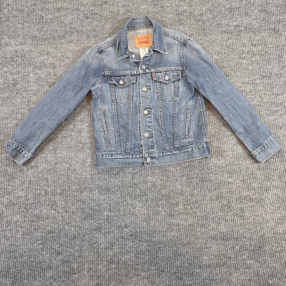 Levi's 57511 Denim Trucker Jacket Youth Medium M Blue Jeans Button Up Coat